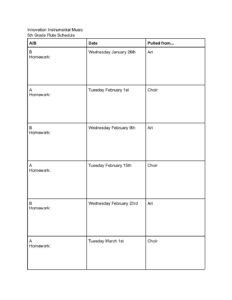 5th Grade Flute 2 Schedule