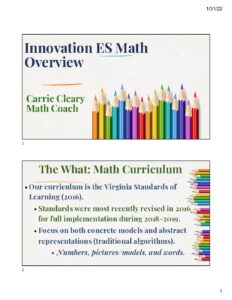 Math at Innovation Elementary School
