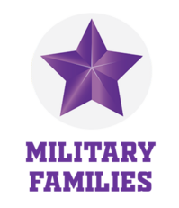 Purple Star and words "Military Families"