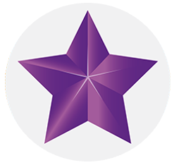 purple star inside of grey circle