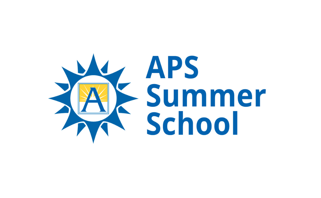 APS logo with a sun around it and the words Summer School