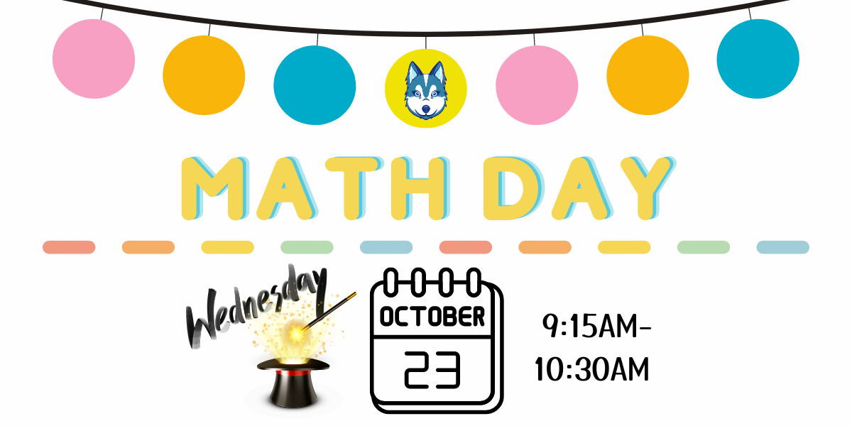 Image to raise awareness of Innovation Math Day on 10-23-24 from 9:15-10:30am