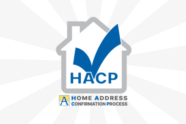 Image of a house with a blue check mark and the words, "Home Address Confirmation Process" with the APS logo