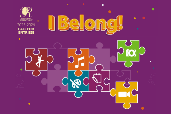 PTA Reflections Contest logo for 2025-26 with the theme, "I Belong"